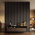 Fahomiss Asymmetric Acoustic Wood Slat Wall Tiles 4-Pack 24"x24", Walnut 3D Linear Panels
