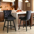 Fahomiss 30" Swivel Bar Stools Set of 2, Black Velvet Bar Height Chairs with Back for Home Pub
