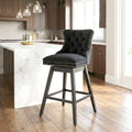 Fahomiss 26" Counter Height Swivel Bar Stools, Black Velvet Kitchen Island Chairs with Back