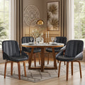 Fahomiss Swivel Dining Chair Set of 4, Mid Century Kitchen Chairs Black PU Leather