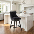 Fahomiss 30" Swivel Bar Stools, Black Velvet Bar Height Chairs with Back for Home Pub